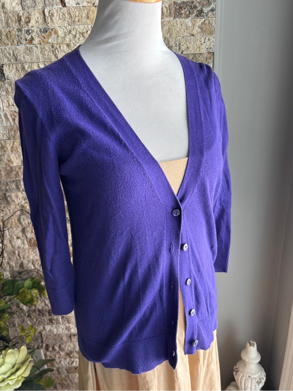 GAP Violet V-Neck Button Cardigan